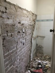Bathroom renovation project in progress